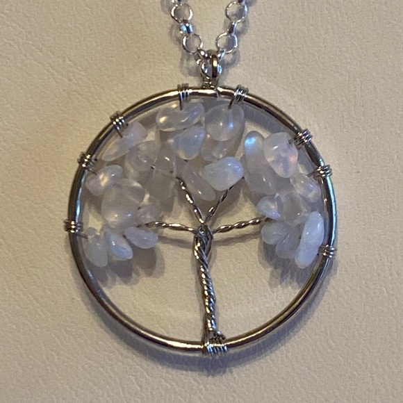Jewelry - White Opal Tree Of Life 925 Silver Necklace